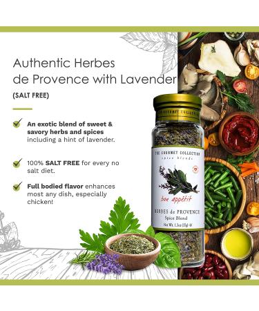 Gourmet Collection Herbes De Provence Spice Blend with Lavender - Salt-Free Seasoning for Chicken, Fish, and Soups - 156 Servings - Buy Online on GoSupps.com
