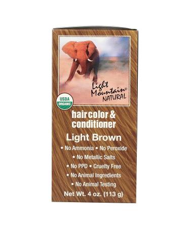 Light Mountain Natural Hair Color & Conditioner - Light Brown 4 oz (113g) - Buy Online on GoSupps.com