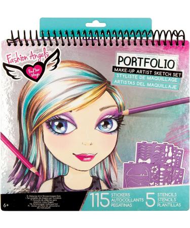 Fashion Angels Fashion Design Sketch Portfolio - Full Size Book for Kids - Brown/A - Includes Makeup, Hair Design - 11451 - Buy Online on GoSupps.com