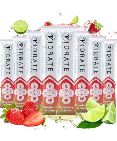 ViDrate Strawberry & Lime Flavour Sugar Free Electrolyte Powder Vegan Friendly Hydration Sachets 8 x 3g Sachets Strawberry & Lime 8 Count (Pack of 1)