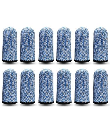 RIVIEVAL 12 Pieces Finger Cots Reusable Thumb Protector Non Slip Finger Protectors Breathable Finger Cots Cut Resistant Protection for Work Kitchen Garden Sculpture (Blue)