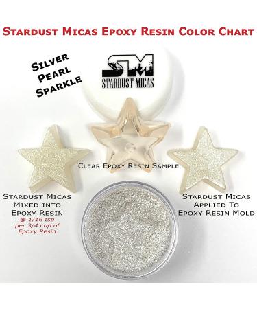 STARDUST MICAS Silver Pearl Mica Flake - Metallic Silver Pigment for Resin Making, Biodegradable Glitter, Cosmetic Grade Mica Chunk - 10g Jar - Buy Online on GoSupps.com