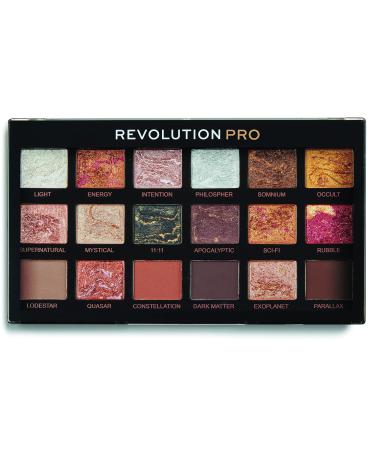 Revolution Pro Regeneration Eyeshadow Palette  Matte & Shimmer Hues  18 Shades Highly Blendable  Cruelty-Free  Astrological  0.24 Oz