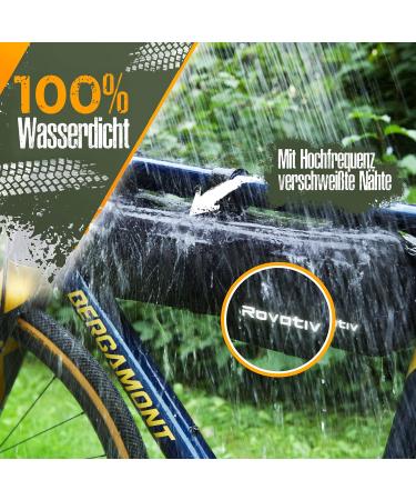 Rovativ Bikepacking Frame Bag 3L - 100% Waterproof Large Frame Bag for Gravel Road & MTB - 42cm Long - Buy Online on GoSupps.com