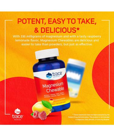 Trace Minerals Magnesium Chewable Raspberry Lemon - 120 Wafers | Boost Wellness - Buy Online on GoSupps.com