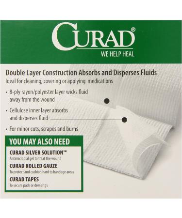 Curad Medium Gauze Pads 3x3 - 2 Packs of 25 ea for Wound Care - Buy Online on GoSupps.com