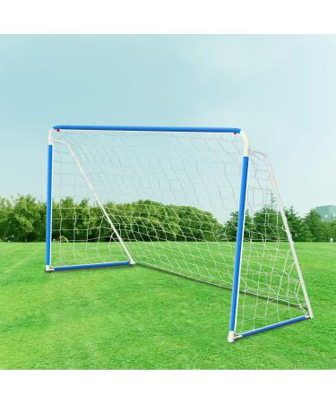 Anivia 4' x 6' Metal Frame Soccer Goals for Backyard with Net, Kids Soccer Goal, Foldable Portable Soccer Goal, 1:1 Based on Regular Football Goal BLUE