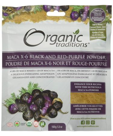 Maca X-6 Black And Red-Purple Powder Energizing Adaptogen Caffeine-Free 150.0 g (Pack of 1)