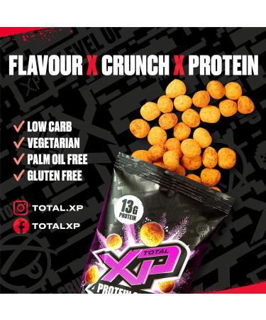 TOTAL XP Protein Crunch - Smoky BBQ 12 Pack | High Protein Snacks | Vegetarian | Low Carb Keto Friendly | Gluten Free | Palm Oil Free | 13g Protein | Protein Chips - Buy Online on GoSupps.com