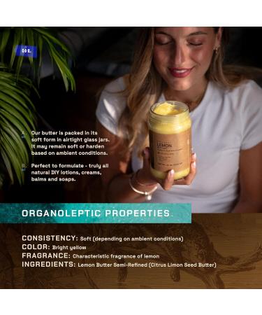 Raw Lemon Butter | Natural Citrus Fragrance and Yellow Color | Cooling Massage Medium | Soft Texture | Rural Coop | Lotions Creams | DIY Moisturizer for Skin Body and Hair | Glass Jar | 20 oz 20 Ounce (Pack of 1) - Buy Online on GoSupps.com