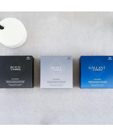 Buy SPONGELL Mens Homme Collection Brave Body Wash Infused Puffer - Silver | Luxury Shower Experience - International Shipping Available - Buy Online on GoSupps.com