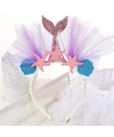 Frcolor Glitter Mermaid Headband | Princess Hairband for Girls | Purple Tail Party Favors - Buy Online on GoSupps.com