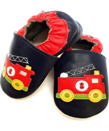 MiniFeet Premium Soft Leather Baby Shoes - Buy 4 Pairs, Get 1 FREE - Toddler Shoes for Ages 0-6 Months to 4-5 Years - Fire Engine Design - Buy Online on GoSupps.com