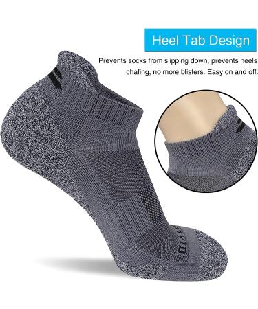 APTYID Men's Ankle Athletic Running Socks (6 Pack) Dark Grey - Size 9-12 - Buy Online on GoSupps.com