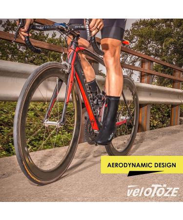 VeloToze Tall Silicone Shoe Cover with Snaps - Waterproof & Windproof Boot-Style Overshoes for Road Cycling - Black Large - Buy Online on GoSupps.com