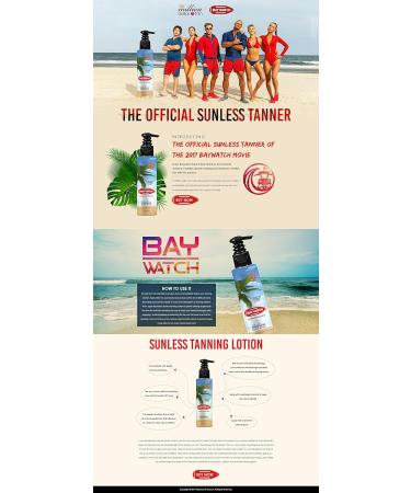 Baywatch Sunless Tanning Lotion by Million Dollar Tan - Achieve a Flawless Tan (4 oz) - International Shipping Available - Buy Online on GoSupps.com
