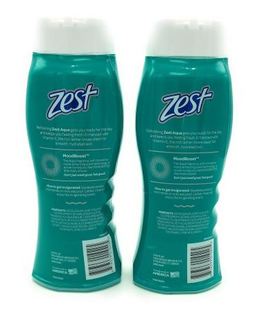 Zest Body Wash Aqua 18oz 2 Pack - Hydrating Shower Gel - 36oz Total - Buy Online on GoSupps.com