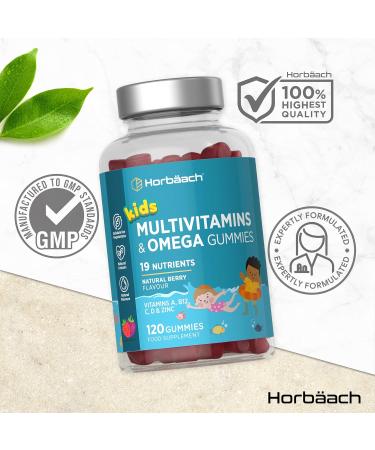 Multivitamin Gummies Kids with Omega 3 6 9 120 Vegetarian Gummies Complex for Children with Vitamin A B12 C D and Zinc from Horbaach - Buy Online on GoSupps.com