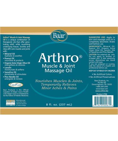 Arthro Muscle & Joint Massage Oil 8 oz. | Soothing Pain Relief Solution - Buy Online on GoSupps.com