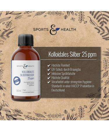 Colloidal Silver 25ppm - 500ml Brown Glass Bottle Extra Spray - Made in Germany - International Shipping Available - Buy Online on GoSupps.com