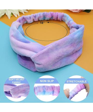 4 Pack Tie Dye Spa Headbands for Girls - Soft Non-Slip Turban Headwraps - Stretch Tie-Dye Hair Accessories - Sleepover Party Essential - Buy Online on GoSupps.com