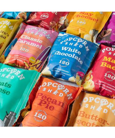 Popcorn Shed Gourmet Popcorn Snack Selection Gift Tin 12 Popcorn Flavours in Portion Sized Snack Packs Ultimate Foodie Gift for Snack Lovers 12 Flavour Gift Tin - Buy Online on GoSupps.com