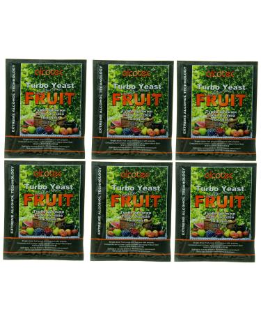 Alcotec Fruit Turbo Yeast | Unlock Exquisite Taste with Alcotec Fruit Turbo Yeast | Brewers Yeast Powder| Wine Yeast for Wine Making | (Pack of 6)