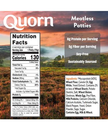Quorn Foods Meatless Patties 10.6 Oz - Vegetarian Frozen Patties - Buy Online on GoSupps.com