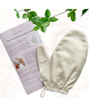 Raw Silk Exfoliating Mitt - Deep Body Scrub & Dead Skin Remover for Smooth Skin | International Shipping - Buy Online on GoSupps.com