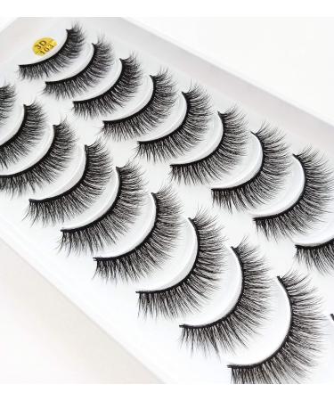 HBZGTLAD 10 Pairs Fluffy Faux Mink Strip False Eyelashes - Natural 3D Lashes Pack for Makeup Beauty Tools (3D103) - Buy Online on GoSupps.com