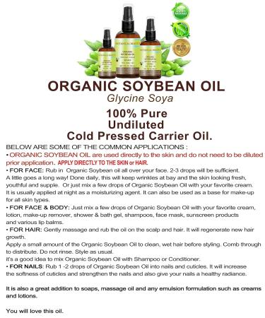 Botanical Beauty Soybean Oil - 100% Pure Cold Pressed for Face Hair & Skin | Nourishing Moisturizer 4 oz - Buy Online on GoSupps.com
