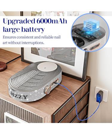 Achzzy Nail Dust Collector - Wireless Portable 6000mAh Battery Adjustable Suction & Reusable Filter | Low Noise Diamond Dust Collector for Nail Salon - Buy Online on GoSupps.com