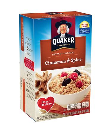 Quaker Instant Oatmeal Cinnamon & Spice 10-Count Boxes - Pack of 4 - 1.51oz Packets (40 Pack) - Buy Online on GoSupps.com