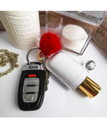 LOVANDI Hand Sanitizer Holder Keychain - Refillable Mini Travel Bottle - Gold/White - Buy Online on GoSupps.com