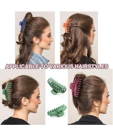 8 Pcs 4.3 Inch Multicolor Hair Claw Clips for Thick Hair - Strong Grip, Large Size - Women's Styling Accessories for Daily Use - Buy Online on GoSupps.com