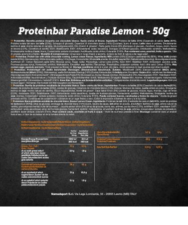 Namedsport Protein Bar - Paradise Lemon Flavor 35g Protein Gluten-Free 12 Pack | Ideal Snack & Post-Workout Boost - Buy Online on GoSupps.com
