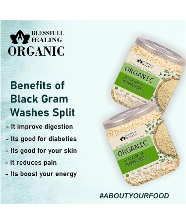 Blessfull Healing Organice Black Gram Washes Split 2 lb (907 Gram) - Buy Online on GoSupps.com
