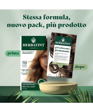  Herbatint Herbatint Permanent Hair Color Gel 7D Golden Blonde - 170 ml | Ammonia-Free 100% Gray Coverage | For Sensitive Skin with 8 Natural Organic Extracts - Buy Online on GoSupps.com