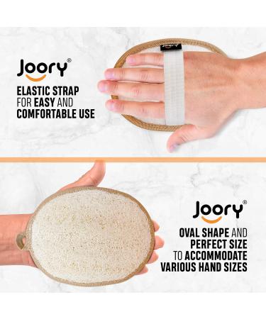 JOORY Natural Exfoliating Loofah Sponge - 3 Pack Egyptian Body Scrubber | Biodegradable Shower Luffa Pad - Buy Online on GoSupps.com