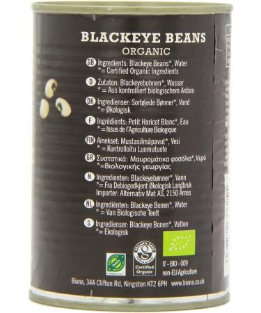 Biona Organic Blackeye Beans in Water 400g Package may vary (Pack of 2) - Buy Online on GoSupps.com