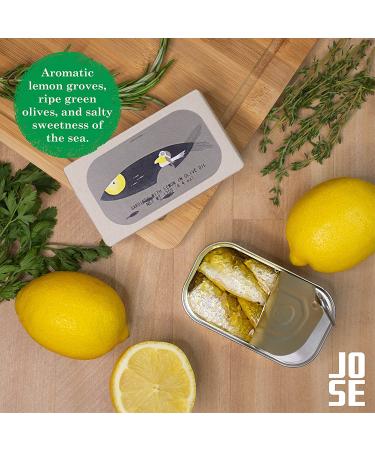 Jose Gourmet Wild Caught Portuguese Sardines in Lemon and Olive Oil - 125g Can | Omega 3 Rich Canned Fish - Fair Trade - Buy Online on GoSupps.com