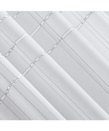 Striped White Sheer Curtain Panel 50x84 - Anti-Dust, Allergy/Pet Friendly - Buy Online on GoSupps.com