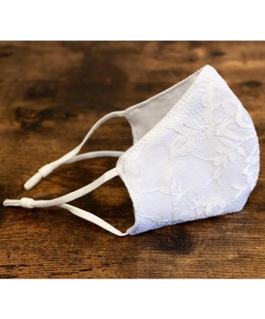 Shop VILLAGE GIFT IMPORTERS First Communion Face Mask | White Floral Lace Kids Mask | Adjustable & Breathable | Perfect for Religious Ceremonies & Easter - Buy Online on GoSupps.com