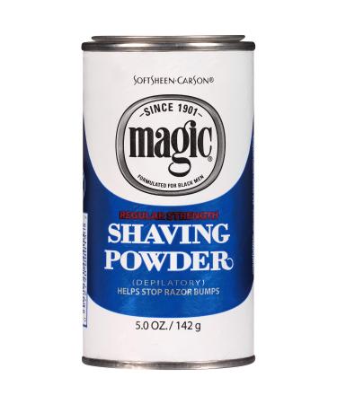 SoftSheen-Carson Magic Razorless Shaving for Men, Regular Strength Shaving Powder, for Normal Beards, formulated for Black Men, Depilatory, Helps Stop Razor Bumps, 5 oz Shaving Powder 1 Count
