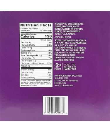 Passover Dark Chocolate Covered Matzo - Kosher 7 oz (Pack of 1) - Buy Online on GoSupps.com