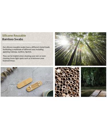 Eco-Friendly Silicone Make Up Swabs | Set of 2 with Bamboo Case | Reusable QTips by New Living - Buy Online on GoSupps.com