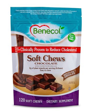 Benecol Soft Chews - Dietary Supplement Made with Cholesterol-Lowering Plant Stanols, which are Clinically Proven to Reduce Total & LDL Cholesterol* (120 Chocolate Chews) Chocolate 120 Count (Pack of 1)