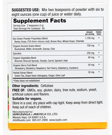Kyo-Green Harvest Blend Superfood Supplement - 6 Oz Drink Mix | Nutrient-Rich Energy Boost - Buy Online on GoSupps.com