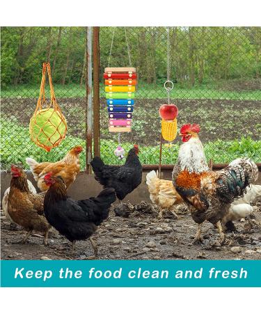 Woiworco Chicken Coop Accessories: 7 Pack Chicken Toys - Xylophone, Swing, Mirror, Pecking, Vegetable Feeder & More - Buy Online on GoSupps.com