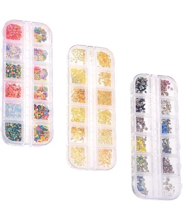 Kare & Kind 3D Nail Art Decoration Kit - Crystals Gems Rhinestones Jewels Studs - Metallic Gold Colorful Shiny Rivets - Nail Art Accessories Decals DIY Home Salon - Popular Designs and Shapes - Buy Online on GoSupps.com